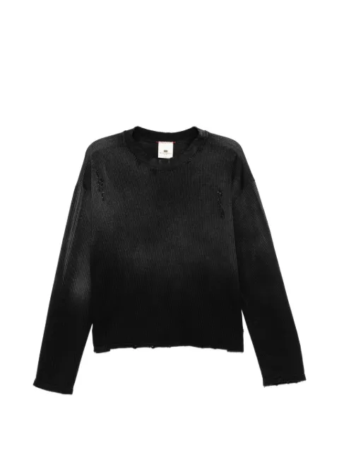 MOOJI MOOJI waffle-knit distressed sweater Black OSWAFFLEKNIT