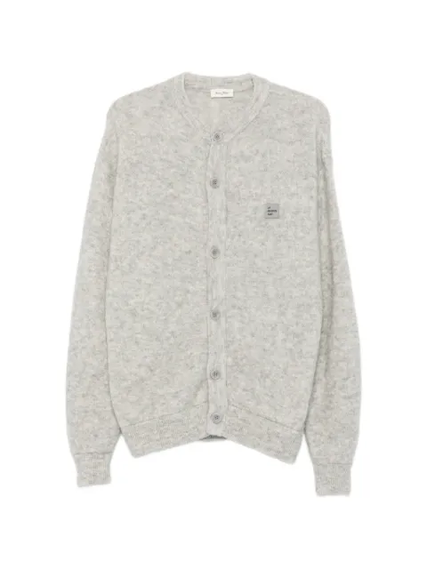 American Vintage logo-patch button-up cardigan Grey H26MVITO19AGRCLCH