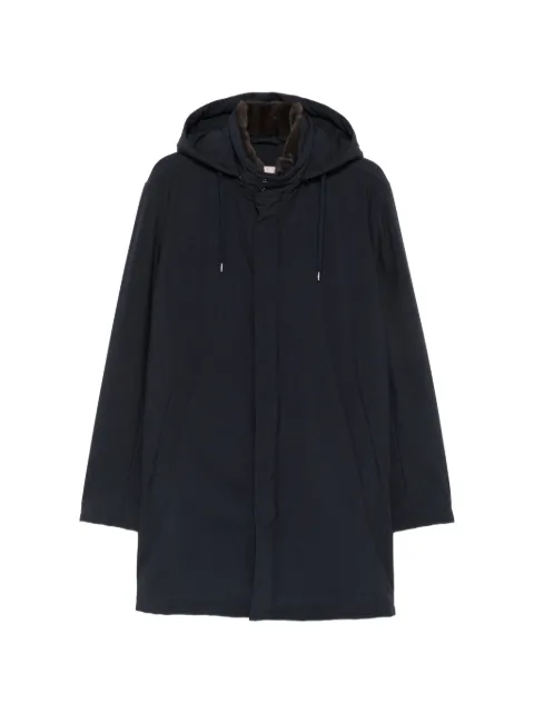 Herno faux-fur trim hooded jacket Blue PA00032UR12742S