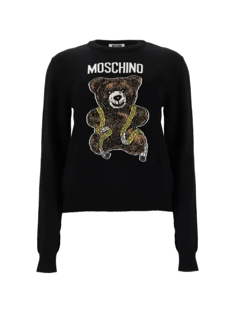 Moschino Teddy Bear intarsia-knit sweater Black 09345500