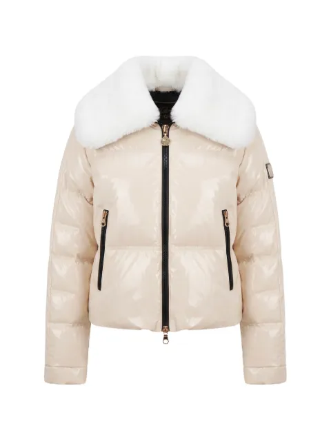 HIGH SOCIETY faux-fur collar puffer jacket Neutrals HS25S13