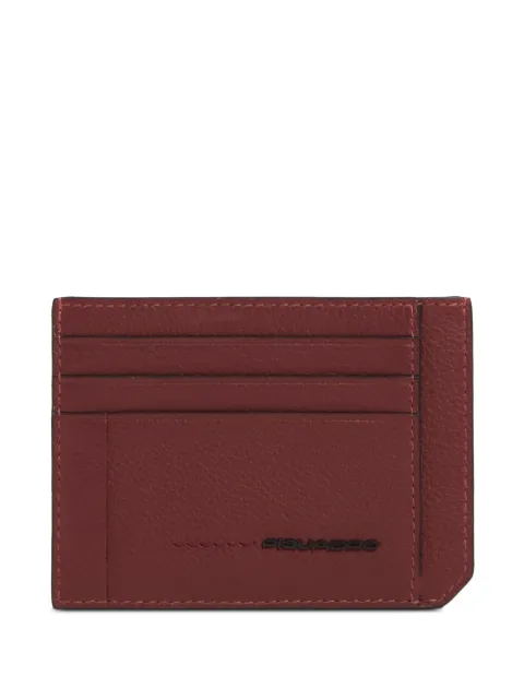 PIQUADRO logo-plaque leather card holder Red PP2762W137R