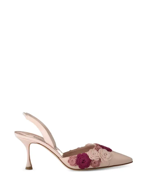 Manolo Blahnik Svemutasli floral-appliqué pumps Pink 22622052713943Y