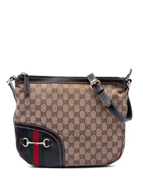 Gucci Pre-Owned 2016-2026 GG Canvas Horsebit Web crossbody bag Neutrals IQB70GNAE7I5E1BM
