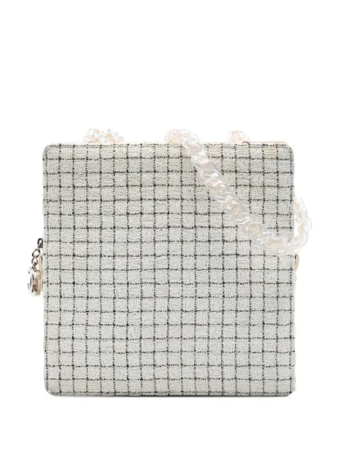 CHANEL Pre-Owned 2016-2017 Tweed and Resin Zipped Shopping Bag crossbody bag White H5OL6CIT7D9NY58L