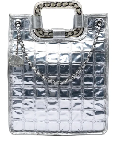 CHANEL Pre-Owned 2006-2008 CC Vinyl Ice Cube Shopper Tote satchel Silver CRT7BWS5ROXHB5A1
