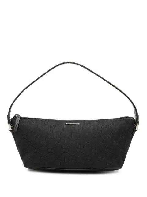 Gucci Pre-Owned 2000-2015 GG Canvas Web Boat shoulder bag Black 5T1JRAICMWP0WKM0