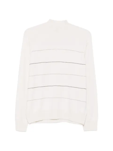 Peserico beaded-stripe sweater Neutrals A99866F1209283903