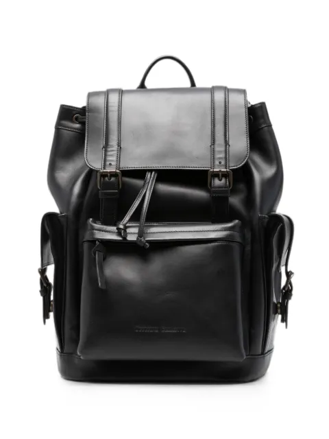 Officine Creative Bostonian 003 buckle-fastening leather backpack Black OCBBOSN03TUCS31000