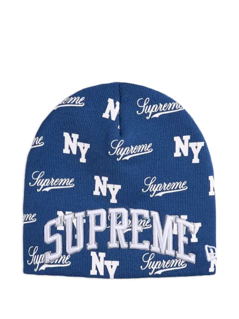 Supreme x New Era logo beanie Blue SU27857