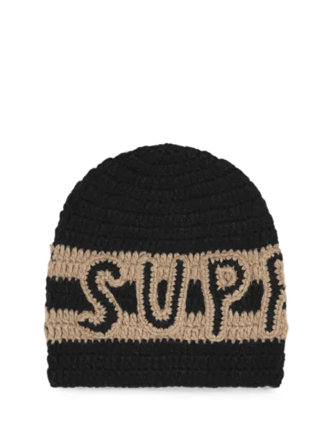 Supreme crochet beanie hat Black SU27869