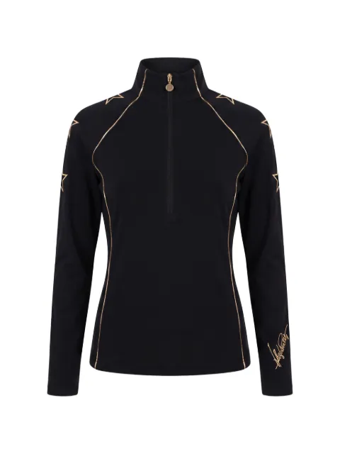 HIGH SOCIETY Stella star-patch half-zip base layer Black HS25S61
