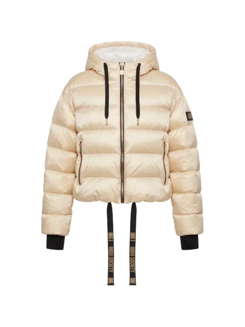 HIGH SOCIETY Elora hooded puffer jacket Neutrals HS25S36