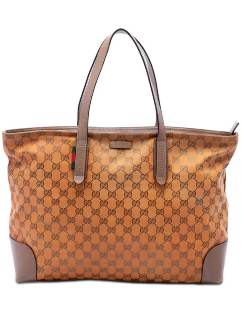 Gucci Pre-Owned 2016-2026 GG Canvas Web tote bag Orange JSAITPGUZGKAP58G