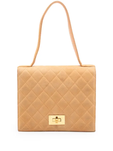 CHANEL Pre-Owned 1996-1997 Quilted Suede Rita Flap handbag Neutrals IKZAQ9DG6ERMUQNR