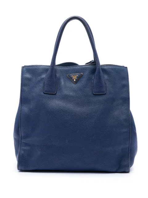 Prada Pre-Owned 2000-2013 Vitello Daino Open Convertible Tote satchel Blue HE8JDY9ADDJZFP8Z