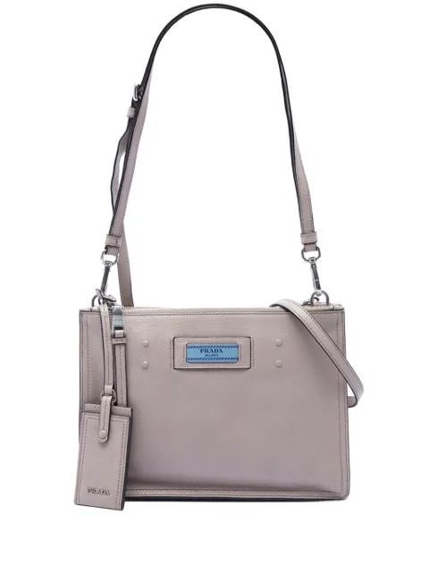 Prada Pre-Owned 2013-2026 Glace Calf Etiquette satchel Grey 9QWE96I47VIEHD7P