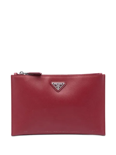 Prada Pre-Owned 2013-2026 Saffiano clutch bag Red 9IKXZFRV293KRCCW