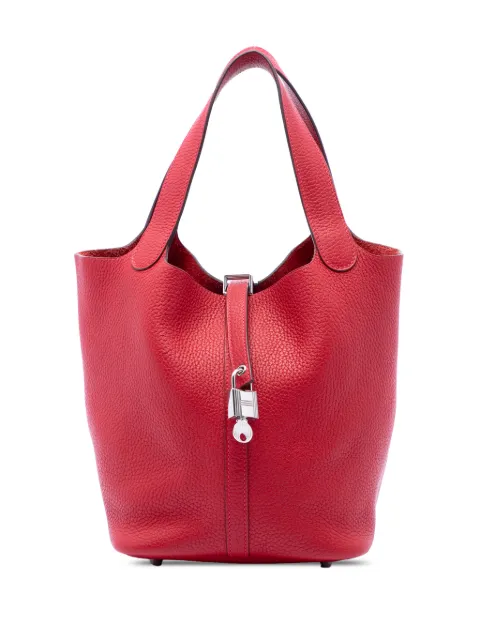 Hermès Pre-Owned 2016 Clemence Picotin Lock 22 handbag Red 7ZUS4IO0RM1KG464