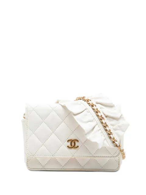CHANEL Pre-Owned 2020 Quilted Lambskin Romance Wallet On Chain crossbody bag White 8149VOJCFVUDQG8P