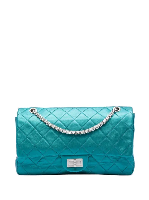 CHANEL Pre-Owned 2008-2009 Quilted Metallic Calfskin Reissue 2.55 Flap 227 shoulder bag Blue 7KQWOVAYF6B27LSE