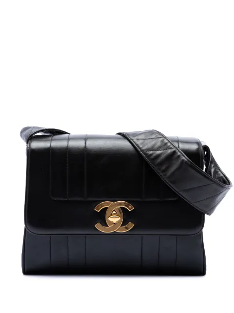 CHANEL Pre-Owned 1991-1994 Vertical Quilt Lambskin Flap crossbody bag Black 3XRRP42KZWDVNE6W