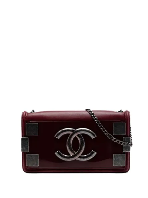 CHANEL Pre-Owned 2013-2014 Lambskin and Acrylic Boy Brick Horizontal Flap crossbody bag Red 3C8TJ675JBCD86Z9