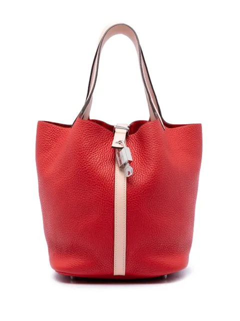 Hermès Pre-Owned 2016 Bicolor Clemence and Swift Picotin Lock 22 handbag Pink 0TLFF0PR7PAN2POA