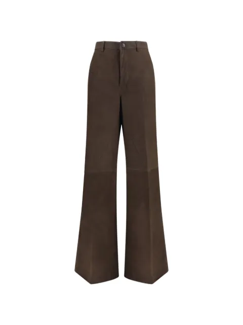Rick Owens wide-leg panelled suede trousers Brown RP02F5317LBS