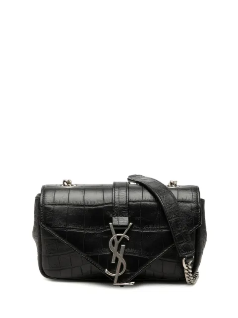 Saint Laurent Pre-Owned 2015 Baby Croc Embossed Calfskin Classic Monogram Chain Bag crossbody bag Black OBJ6XKJCLILZCVC2