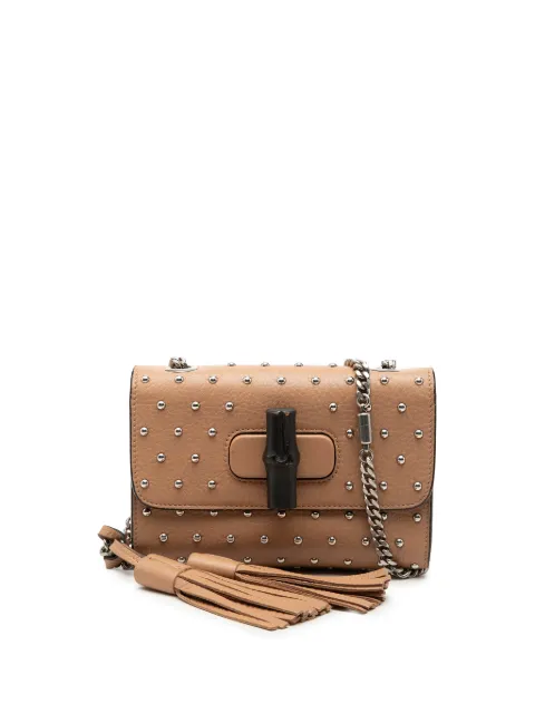 Gucci Pre-Owned 2000-2015 Small Calfskin Studded Miss Bamboo crossbody bag Neutrals 70SVJ80GC4ARSN6N