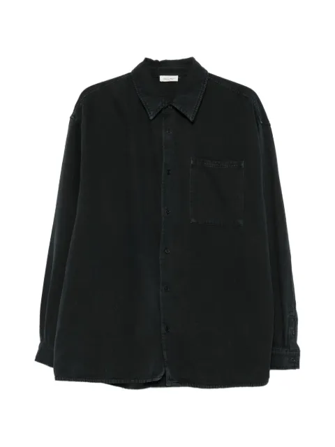 American Vintage chest-pocket button-up overshirt Black MLYC06AH26TENEVI