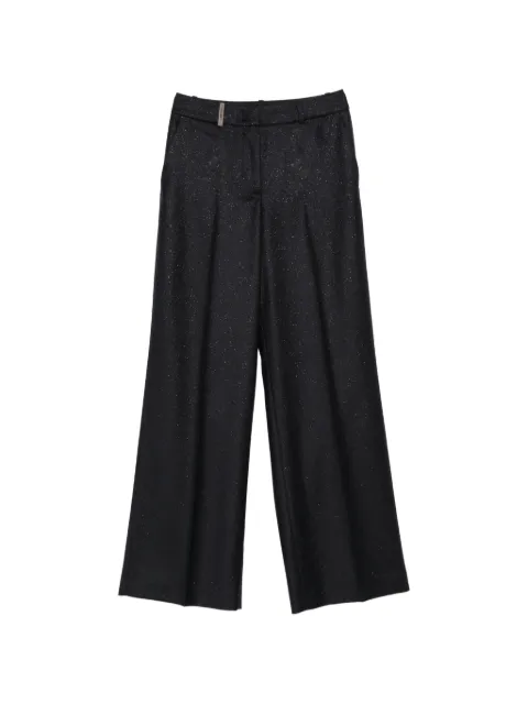 Peserico shimmering wide-leg trousers Black A0433503359963
