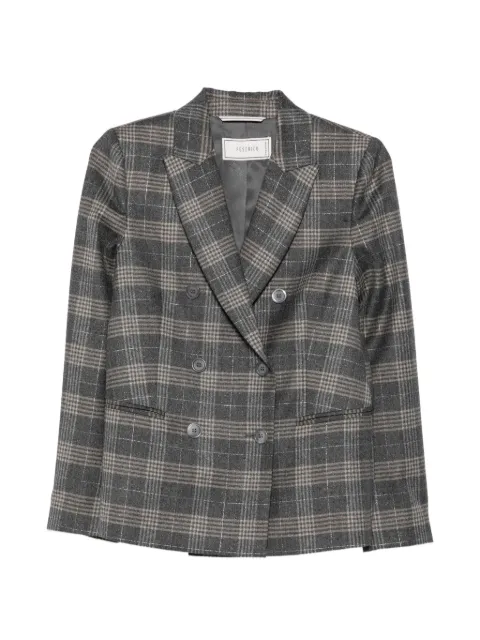Peserico double-breasted check-pattern blazer Grey A0140103325972