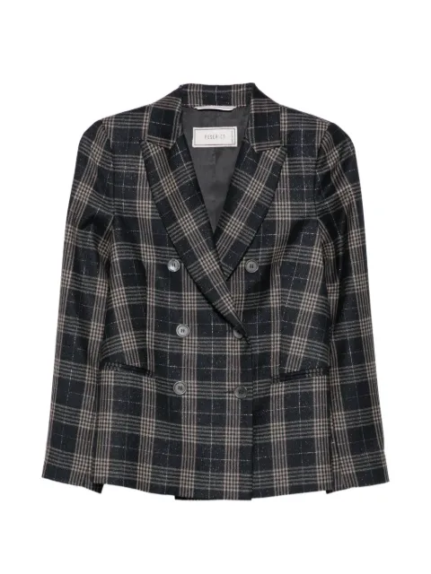 Peserico check-pattern double-breasted blazer Blue A0140103325