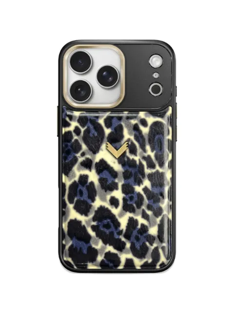 VELANTE leopard-print leather iPhone 17 Pro phone case Black 01PLPRGAI17PGPRO