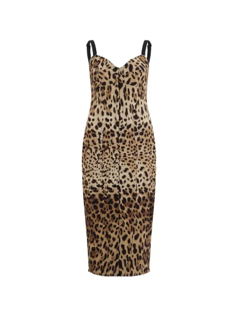 Dolce & Gabbana leopard-print midi dress Neutrals F6R3OTGDCLR