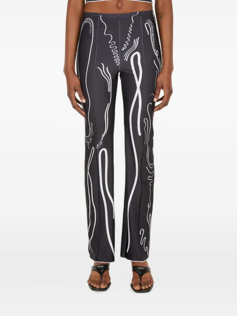 Di Petsa Venus Shell graphic-print straight trousers Black VENUSSHELLBODYTROUSERSBLACK