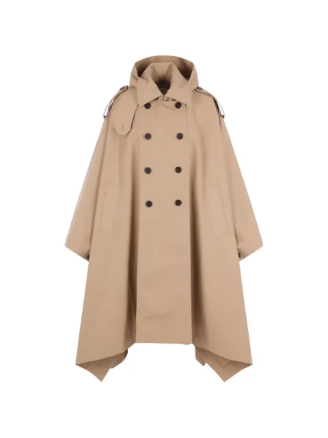 Róhe cape-style double-breasted trench coat Neutrals 82010234279