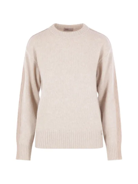 Herno bouclé-band ribbed-trim sweater Neutrals MG00062DR70100