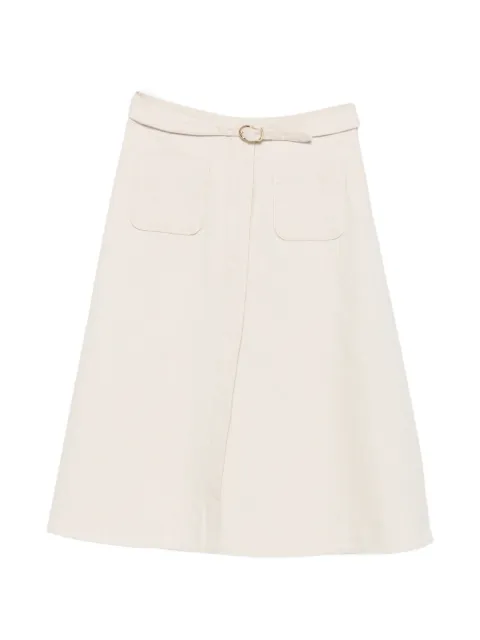 Dorothee Schumacher belted patch-pocket midi skirt Neutrals 546405