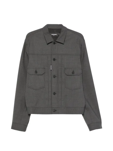 DSQUARED2 button-up pocket-detail jacket Grey S74AM1751S40320