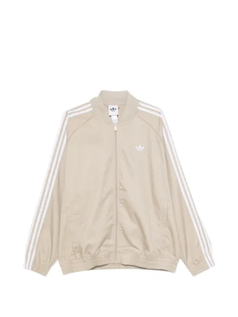 adidas stripe-detail logo-embroidered jacket Neutrals KR1369
