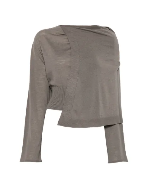 Rick Owens asymmetric draped sweater Grey RP02F5622M