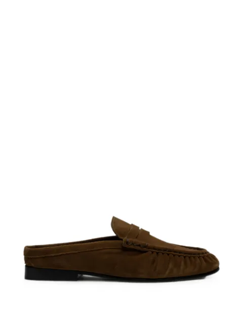 Posa suede penny loafer mules Brown PW94