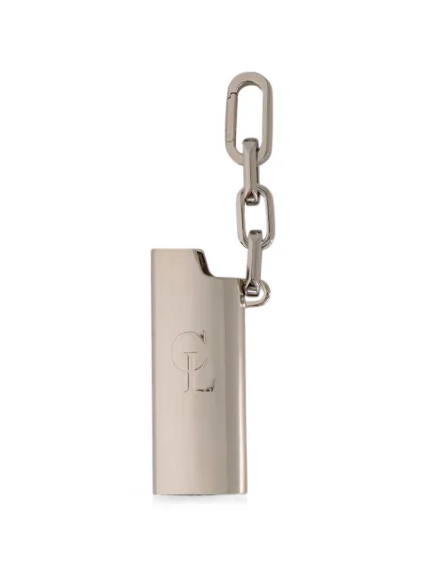Christian Louboutin logo-engraved chain-link lighter case Silver 1265331SV20
