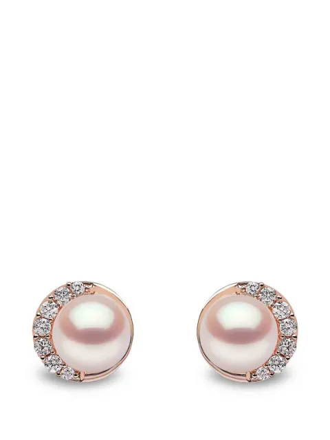 Yoko London freshwater pearl and diamond Trend earrings Pink TEM02199F
