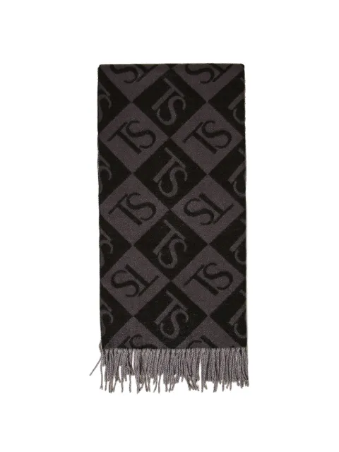 TWINSET diamond jacquard stole with logo Black 262TO5460