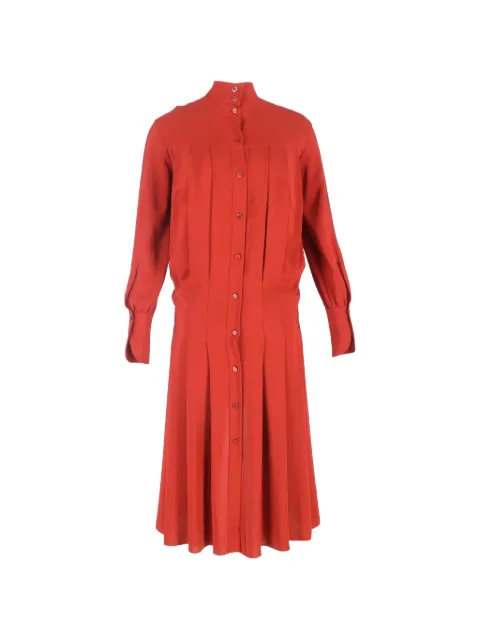Chloé Vintage mock-neck button-down midi dress Red NAPPUGBCL646916W