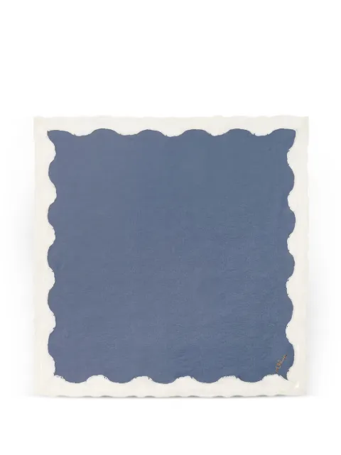 Chloé scalloped-edge silk scarf Blue CH26ATC04SLA